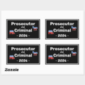Sticker Rectangulaire Kamala Harris Procureur VS Criminel (Feuille)