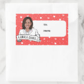 Sticker Rectangulaire Kamala Harris Saint Valentin (Sac)