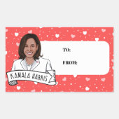 Sticker Rectangulaire Kamala Harris Saint Valentin (Devant)
