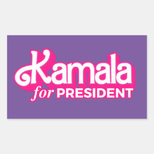 Sticker Rectangulaire Kamala pour le Président Pink Style