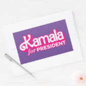 Sticker Rectangulaire Kamala pour le Président Pink Style (Enveloppe)