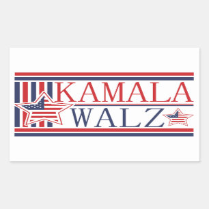 Sticker Rectangulaire Kamala, Walz Campagne Démocratique des Billets 202
