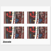 Sticker Rectangulaire Kandinsky Brown avec Supplément Abstrait (Feuille)