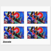 Sticker Rectangulaire Kandinsky en peinture Abstraite bleue (Feuille)
