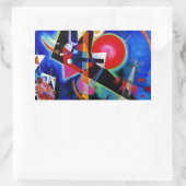 Sticker Rectangulaire Kandinsky en peinture Abstraite bleue (Sac)