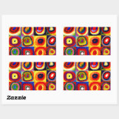 Sticker Rectangulaire Kandinsky Farbstudie Quadrates Cercles Art (Feuille)