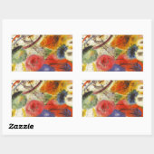 Sticker Rectangulaire Kandinsky Noir frappe la peinture Abstraite (Feuille)