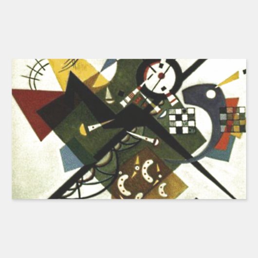 Sticker Rectangulaire Kandinsky Sur White II (Devant)