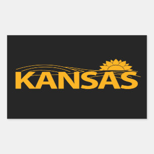 Sticker Rectangulaire Kansas États-Unis d'Amérique