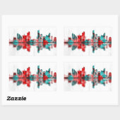 Sticker Rectangulaire Karachi Skyline Pakistan (Feuille)