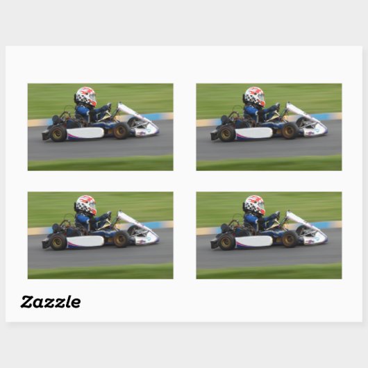 Sticker Rectangulaire Kart Racing (Feuille)