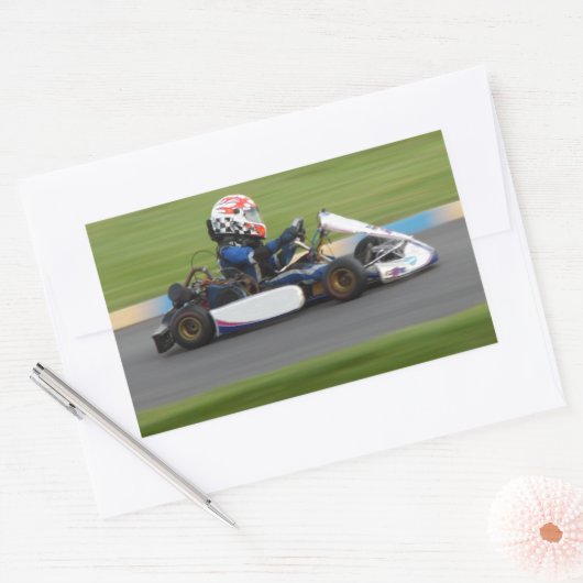 Sticker Rectangulaire Kart Racing (Enveloppe)
