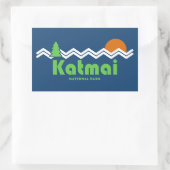 Sticker Rectangulaire Katmai National Park Retro (Sac)