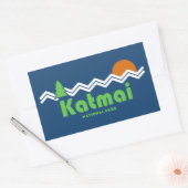 Sticker Rectangulaire Katmai National Park Retro (Enveloppe)