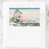 Sticker Rectangulaire Katsushika Hokusai - Maison de thé à Koishikawa (Sac)