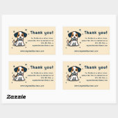 Sticker Rectangulaire Kawaii chiot merci informations commerciales (Feuille)