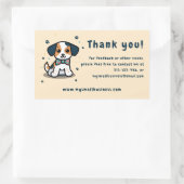 Sticker Rectangulaire Kawaii chiot merci informations commerciales (Sac)