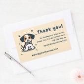Sticker Rectangulaire Kawaii chiot merci informations commerciales (Enveloppe)