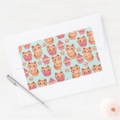 Sticker Rectangulaire Kawaii Cute Cats Cupcakes Motif rose et bleu (Enveloppe)