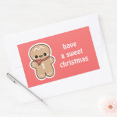 Sticker Rectangulaire Kawaii Gingerbread Homme Noël (Enveloppe)