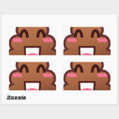 Sticker Rectangulaire kawaii poop emojis (Feuille)