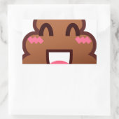Sticker Rectangulaire kawaii poop emojis (Sac)