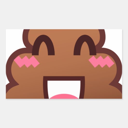Sticker Rectangulaire kawaii poop emojis (Devant)