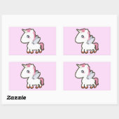 Sticker Rectangulaire Kawaii Unicorn (Feuille)