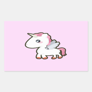 Sticker Rectangulaire Kawaii Unicorn
