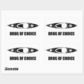 Sticker Rectangulaire Kayak, Drogue De Choix (Feuille)