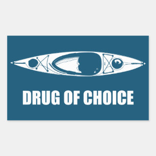 Sticker Rectangulaire Kayak, Drogue De Choix