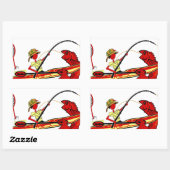 Sticker Rectangulaire Kayak Fishing (Feuille)