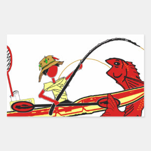 Sticker Rectangulaire Kayak Fishing