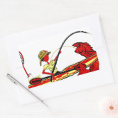 Sticker Rectangulaire Kayak Fishing (Enveloppe)