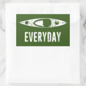 Sticker Rectangulaire Kayak tous les jours (Sac)