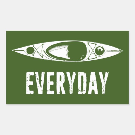 Sticker Rectangulaire Kayak tous les jours (Devant)