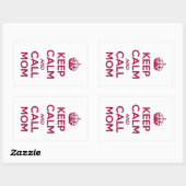 Sticker Rectangulaire Keep Calm and Call Mom (Feuille)