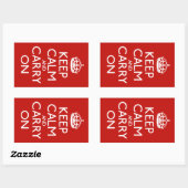 Sticker Rectangulaire Keep Calm and Carry (Feuille)