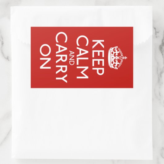 Sticker Rectangulaire Keep Calm and Carry (Sac)