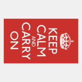 Sticker Rectangulaire Keep Calm and Carry (Devant)