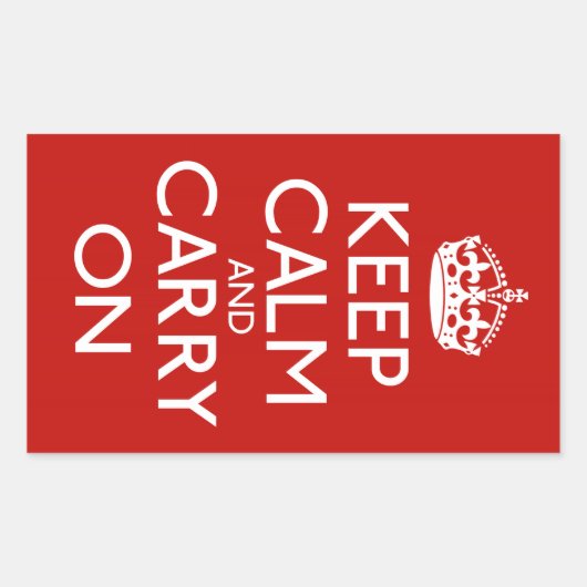 Sticker Rectangulaire Keep Calm and Carry (Devant)