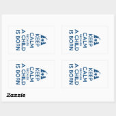 Sticker Rectangulaire Keep Calm because a Child is Born (Feuille)