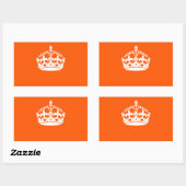 Sticker Rectangulaire KEEP CALM CROWN Icon on Orange Customize This (Feuille)