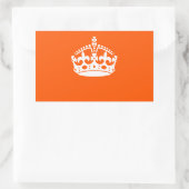 Sticker Rectangulaire KEEP CALM CROWN Icon on Orange Customize This (Sac)