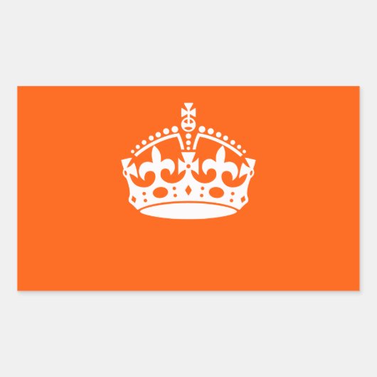 Sticker Rectangulaire KEEP CALM CROWN Icon on Orange Customize This (Devant)