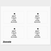 Sticker Rectangulaire KEEP CALM et LOVE ALASKA (Feuille)