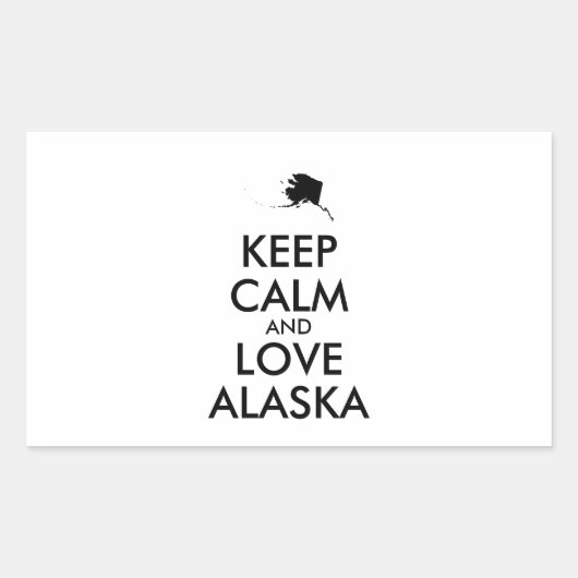 Sticker Rectangulaire KEEP CALM et LOVE ALASKA (Devant)