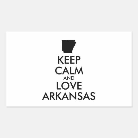 Sticker Rectangulaire KEEP CALM et LOVE ARKANSAS (Devant)