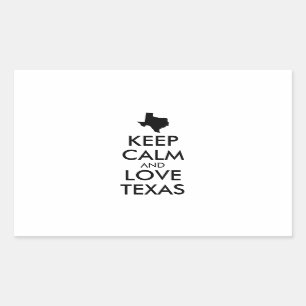 Sticker Rectangulaire KEEP CALM et LOVE TEXAS personnalisables