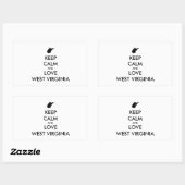 Sticker Rectangulaire KEEP CALM et LOVE WEST VIRGINIA (Feuille)